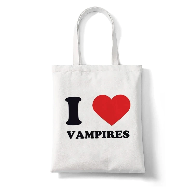 Kawaii The Vampire Diaries Shopping Women Tote Bag Bag Grocery Shopper Bag Cotton Shopper Bag Bolsa Compra Woven Sac Tissu