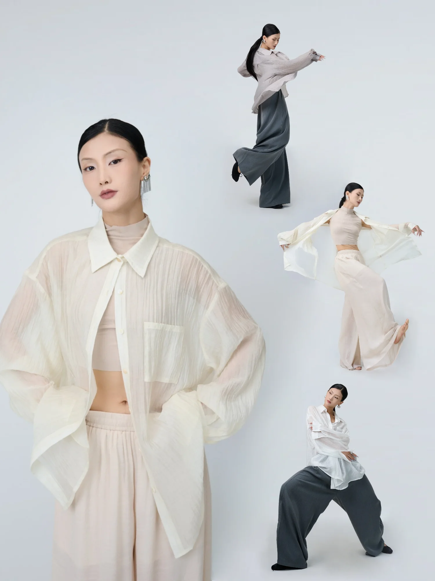 

Modern Dance irt Tee Colors Men's Women's Casual Loose Fit Cotton Polyester Long Sve Lightweight Non-Stretch Beach Dance