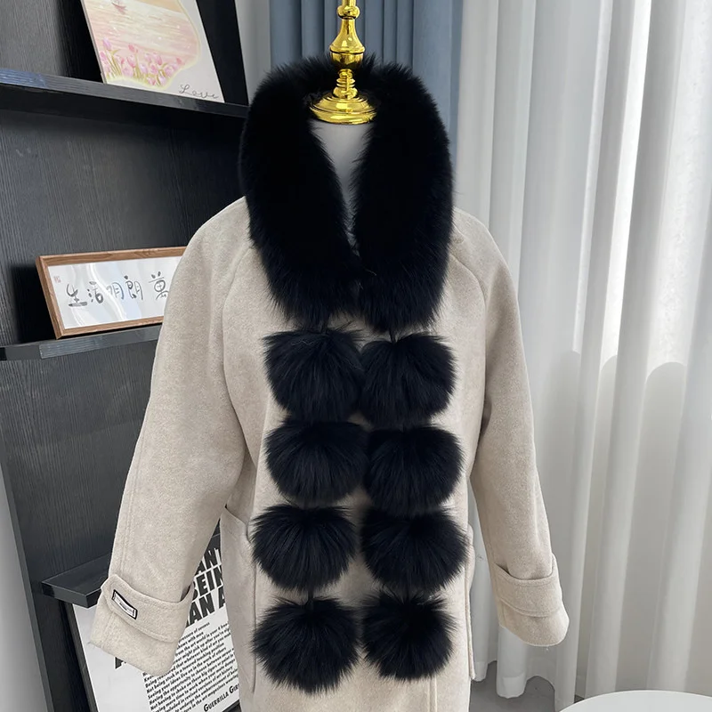 

Длинный шарф из натурального лисьего меха с помпоном, женские теплые мягкие зимние шарфы, женские меховые шарфы, повседневные женские уличные шарфы для шеи, теплый воротник