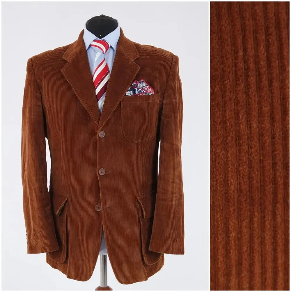 

Corduroy Hunting Autumn Winter Man Coat multi-pocket Blazers Retro casual suit jacket plus size custom suit Coat