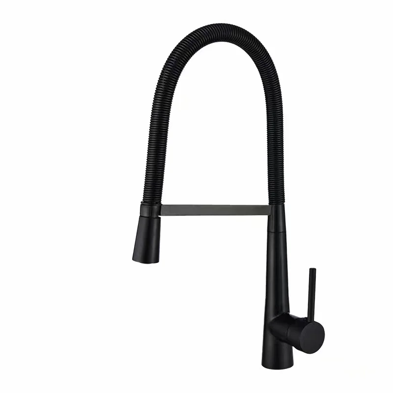 

Solid Brass Plating Gold Kitchen Faucet 360 Ronating Sink Tap Cold Hot Kitchen Mixer Tap Black Brass Kitchen Spring Faucet