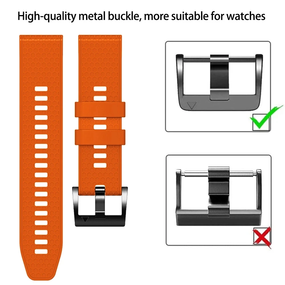 QuickFit 26mm 22mm Watch Band For Garmin Fenix E 8 47mm 51mm 7 7X 6 6X Pro 5 5X/Epix Marq Gen 2 Two-Tone Silicone Strap Bracelet