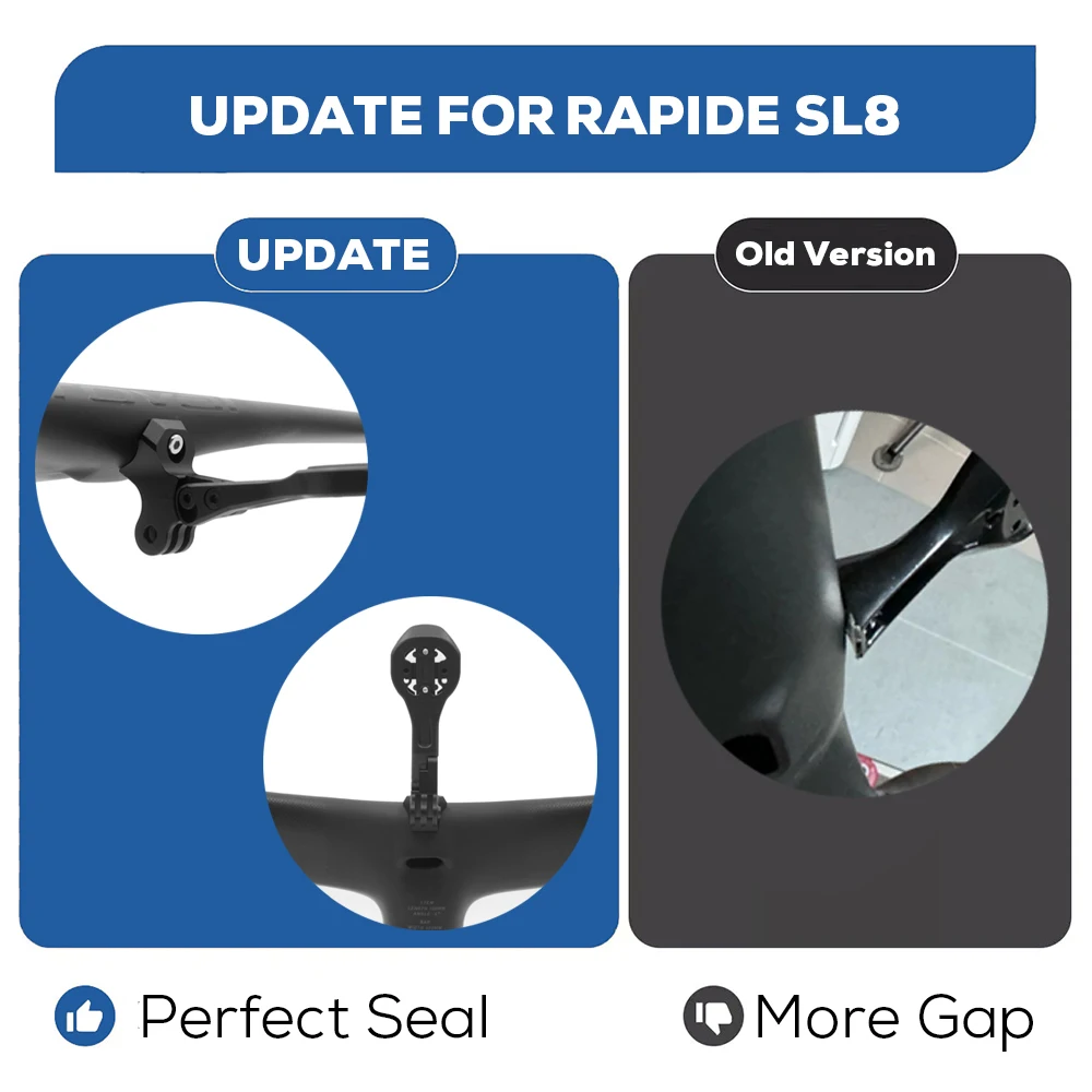 For SL8 R Rapide Integrated Handlebar Computer Mount Compatible With Gopro/GPS/Garmin/Bryton/Wahoo  Aluminum Alloy - Image 2