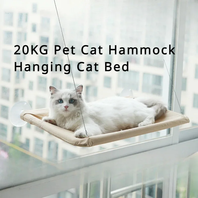 

20KG Pet Cat Hammock Hanging Cat Bed Bearing Comfortable Cat Sunny Window Seat Mount Kitten Climbing Frame Pet Accessories Honey