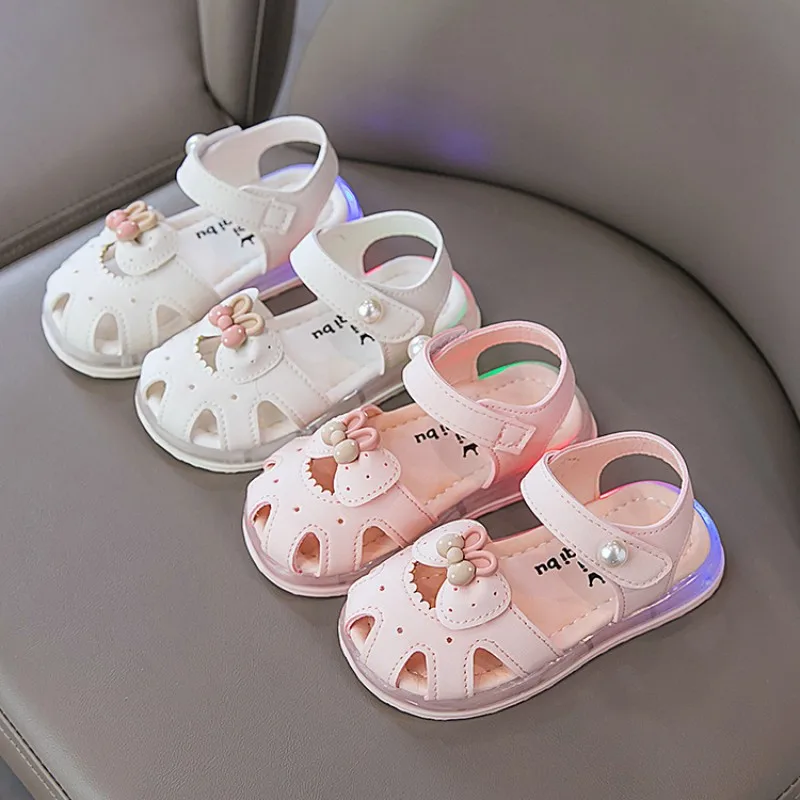 

sandalias Anti Slip Girls Sandals 2023Summer New Bowtie Children Princess Fashion Casual Shoes Baby Soft Sole Slippers босоножки