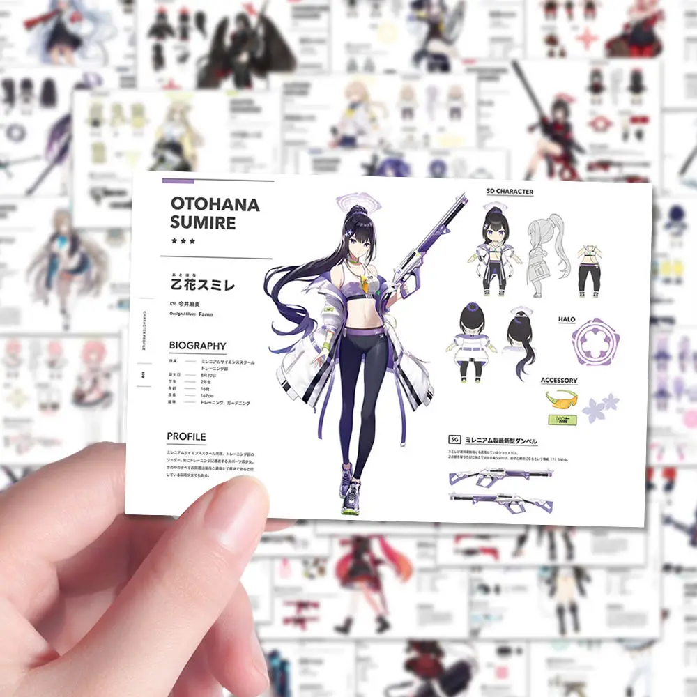48Pcs Game Anime Stickers Cartoon Decal Blue Archive Takanashi Hoshino Laptop Phone Bike Car Waterproof stickers Gift