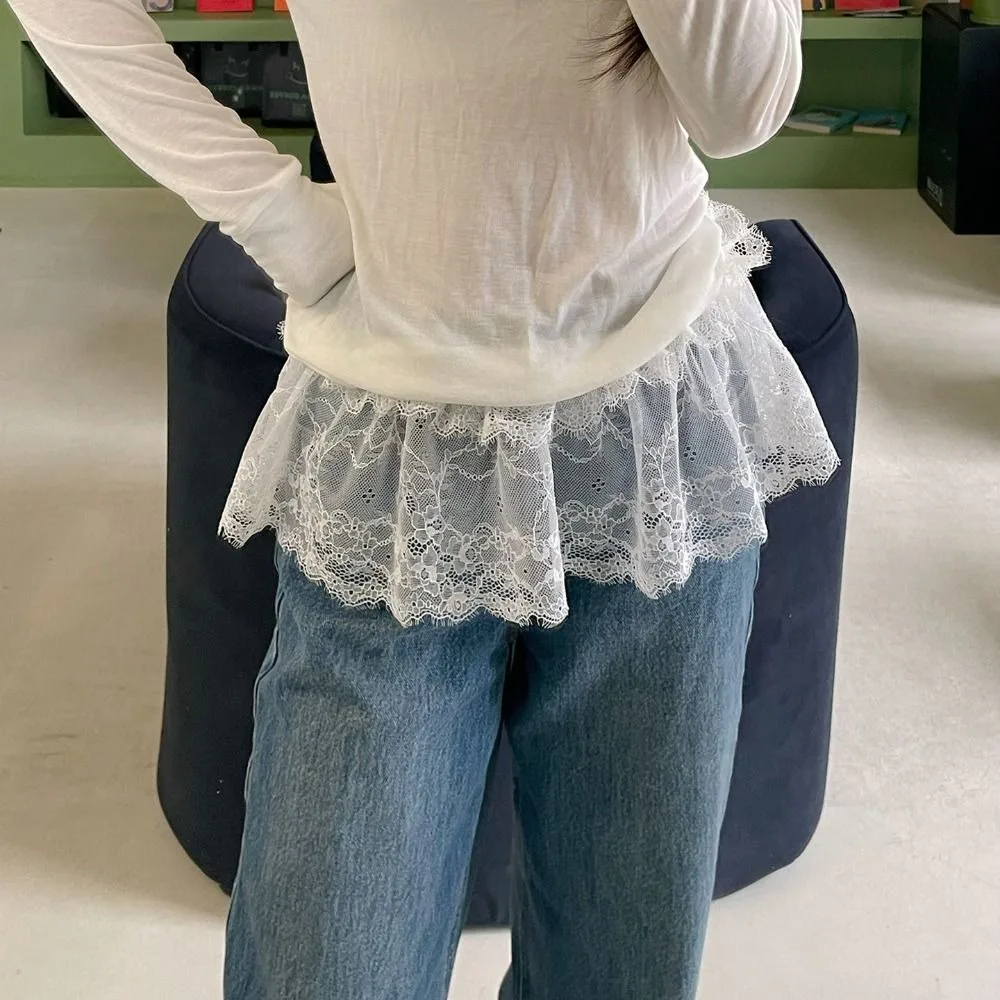 Cortina de peido com acabamento em renda da moda, mini saia muito versátil, acessórios de moda avançados, cortina de quadril, verão