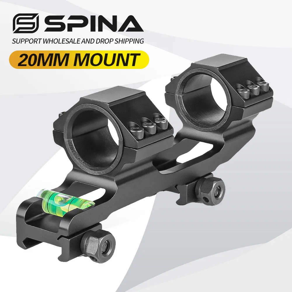 Tactical 25.4mm/30mm Double Rings Hunting Scope Adapter 20mm Hunting Scope Mount Weaver Picatinny Rail With Bubble Level