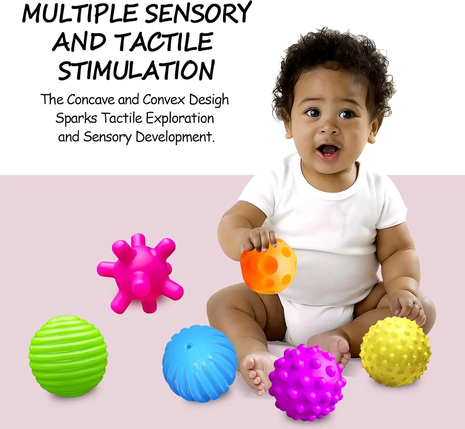 Sensory Balls for Baby Sensory Baby Toys 6 to 12 Months for Toddlers 1-3, Bright Color Textured Multi Soft Ball Gift Sets, Monte