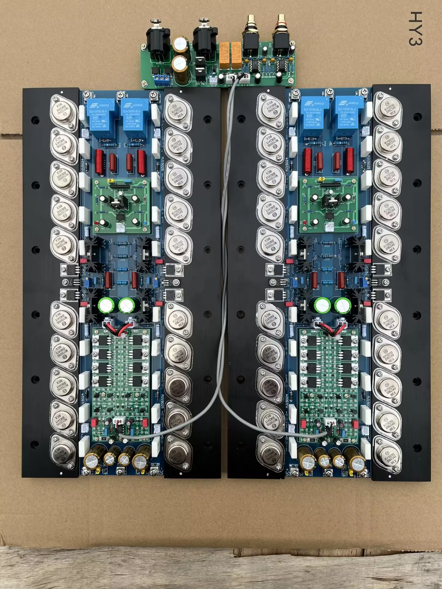 

Assembled High power fully balanced power amplifier board Class A amp board 150W*2 with MJ15025 and MJ15024 tubes