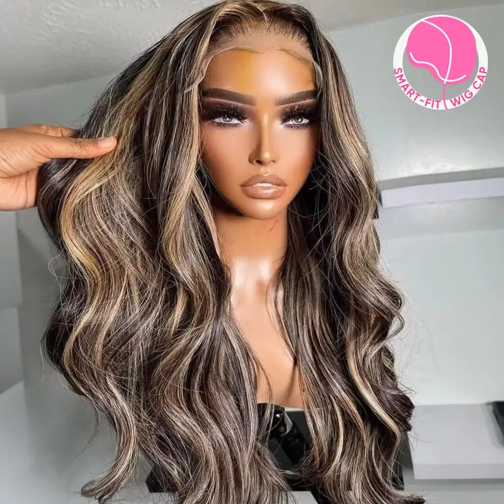 

Парик Jessies Smart-Fit Pull Go Gluless Freetress Cap 6x5 Lace, смешанный медово-русый волнистый парик из натуральных волос