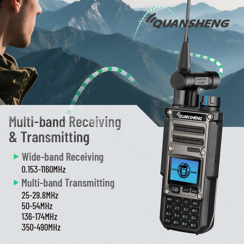 Quansheng TK11(8) Taiko Kong 0.153-1160MHz Short Wave Dual Receive 10W AM SSB FM True Air Band Portable Multi-Band Walkie Talkie