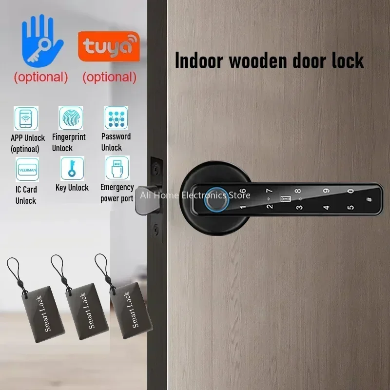 

TTLOCK/Tuya BLE Fingerprint Door Lock Smart Digital Electronic Lock with Fingerprint Password Key IC Card APP Unlock Smart Lock