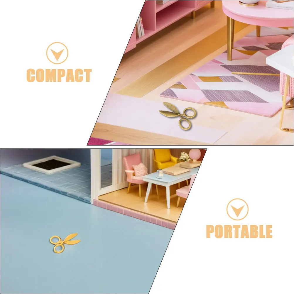 40 قطعة من المقصات المعدنية الصغيرة الواقعية ملحقات الخياطة العتيقة لمشاريع صياغة بيت الدمى دعائم مشهد بيت الدمى