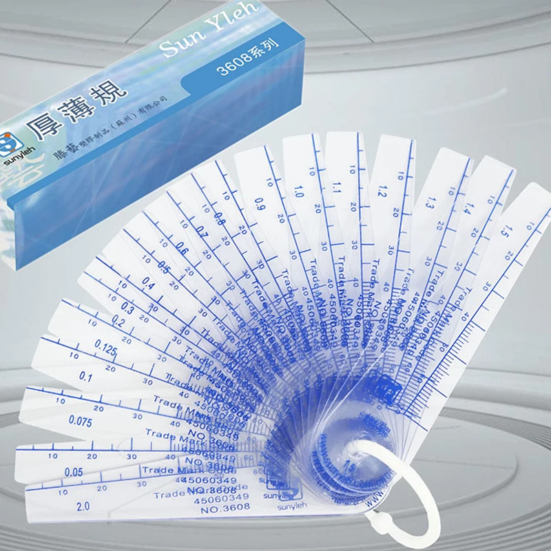 Manómetro de relleno métrico de plástico, 0,05-1mm de espesor