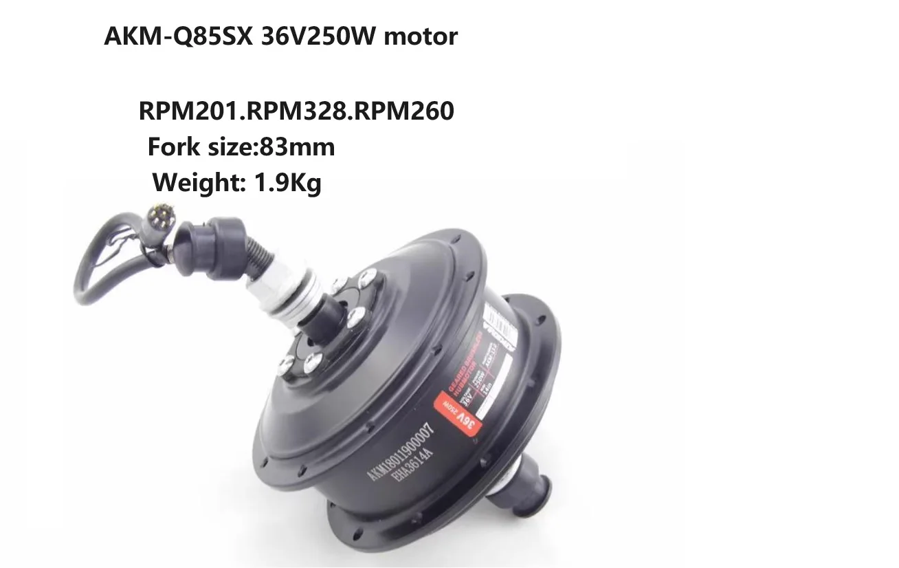 Ultraligh 2.1kg AKM Motor 85SX 36V 250W High Speed Front Hub Motor 20/28/32/36holes 36V 250W Ebike Gear Motor 201 or 328 RPM