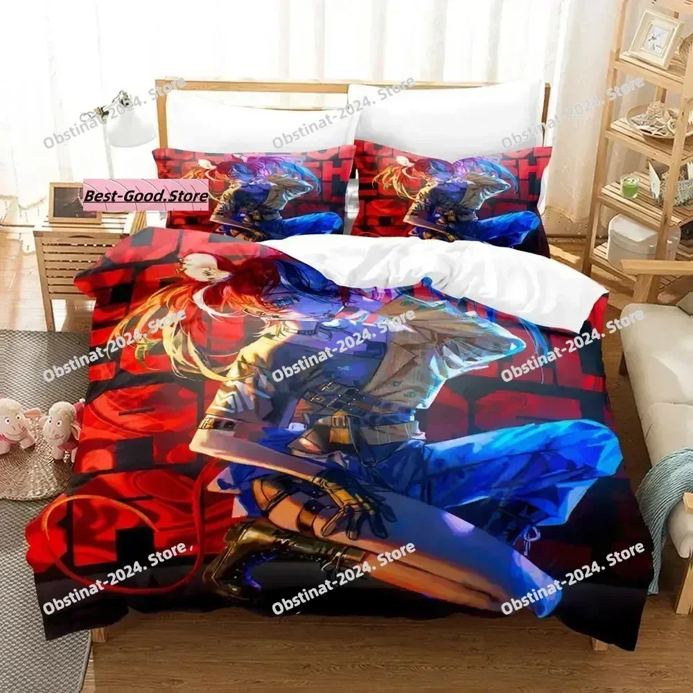 Hakos Baelz Bedding Set Printed Bed Set With Pillowcase Duvet Cover Soft Single Double Queen Super King Size Aldult Kid Bedroom
