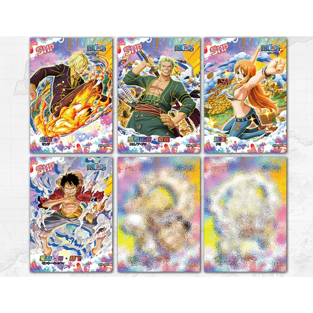 Genuine Original One Piece Cards Luffy Ace Zoro Multi Color Cold Perm Dripping Glue Process Right Angle Thick Card Kid Love Gift