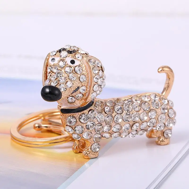Cartoon Anime C ​ Dackel Hund Schlüsselanhänger Strass Kristall Schlüsselring Damen Taschenanhänger Souvenir Geschenk Dackel ​ – Detail 5