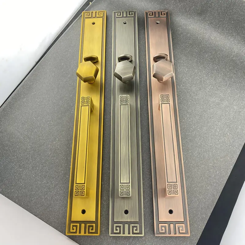 Solid wood double open real and fake yellow ancient Chinese retro Qinggu folio big lock