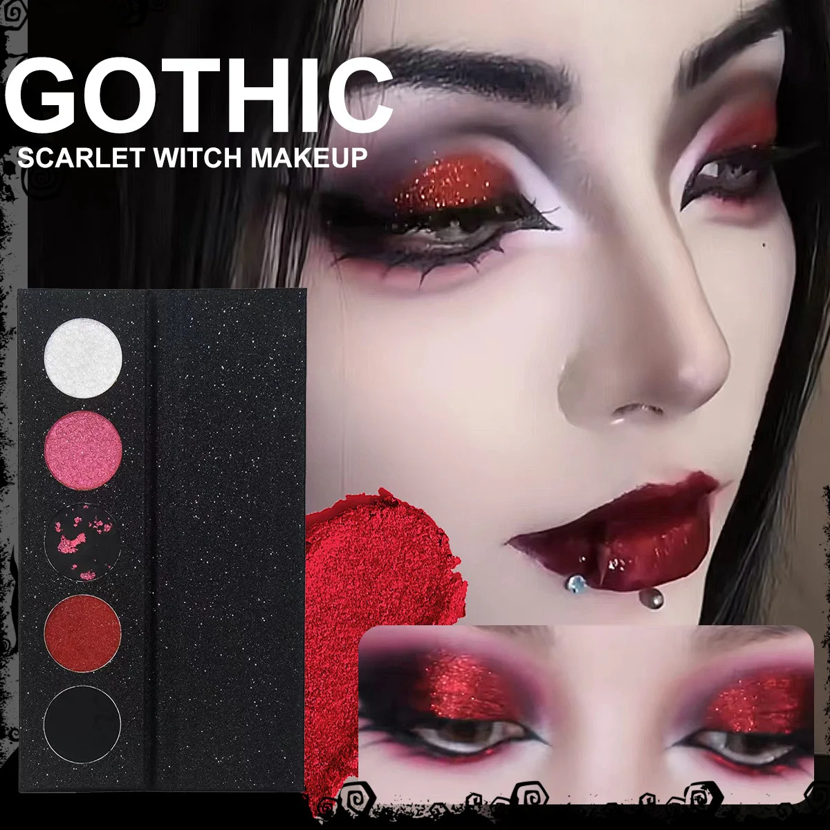 Paleta de sombras escuras com glitter, maquiagem fosca para mulheres, nova beleza, longa duração, à prova d'água, à prova de suor, cosméticos para palco