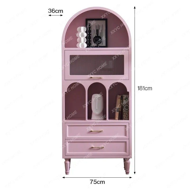 Dopamine chest solid wood painted decorative cabinet bedroom storage living room storage pink porch cabinet side cabinet