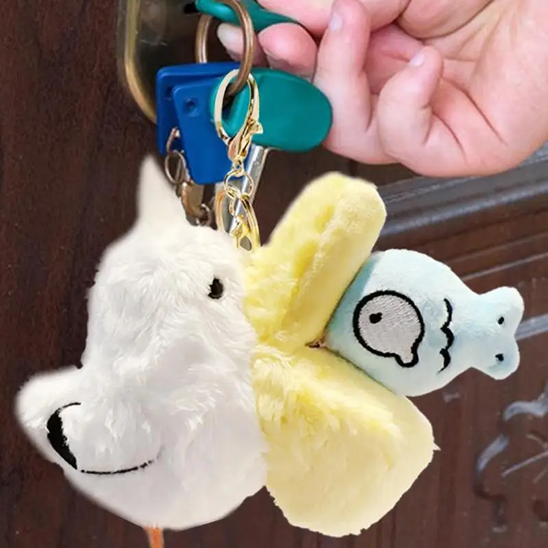 Plush Pendant Keychain Cartoon Pelican Doll Pendant Plush Keychain Plush Material Keychain Decoration For Car Keys Bags Backpack