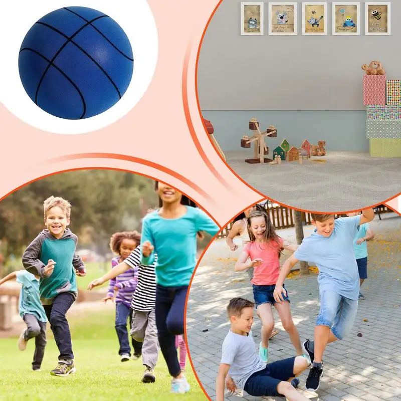 Тихий баскетбольный бесшумный мяч Баскетбольный мяч с обручем Мягкое оборудование для отскока Бесшумный спортивный мяч для дома Тренажерный зал Квартира Дети Взрослые