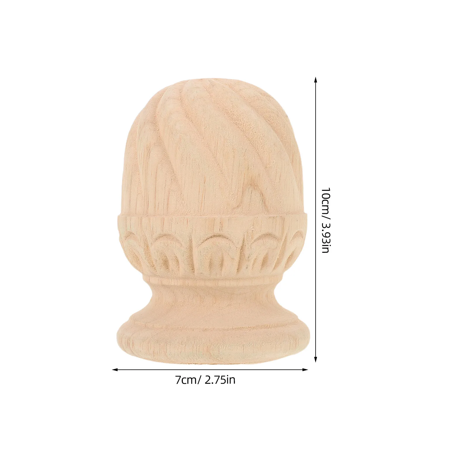 エレガントな彫刻が施された木製フィニアル、未仕上げの階段支柱装飾用トッパー、DIYホームデコレーション、木製トップ付きバラスター