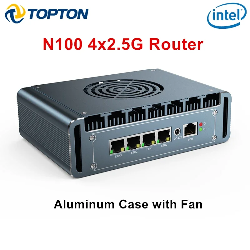 Fanless N100 Celeron N5105 J4125 Industriële Mini Pc Micro Firewall 4 * 2.5gbe I226 Lan Mini Computer Sim Slot Thuisnetwerk Pfense