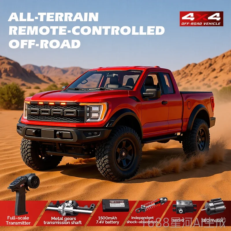Hongxing F150 Raptor 1 12 Full Scale Rc Remote Control Four Wheel Drive Off Road Climbing Model Pickup Truck With Led Lighting