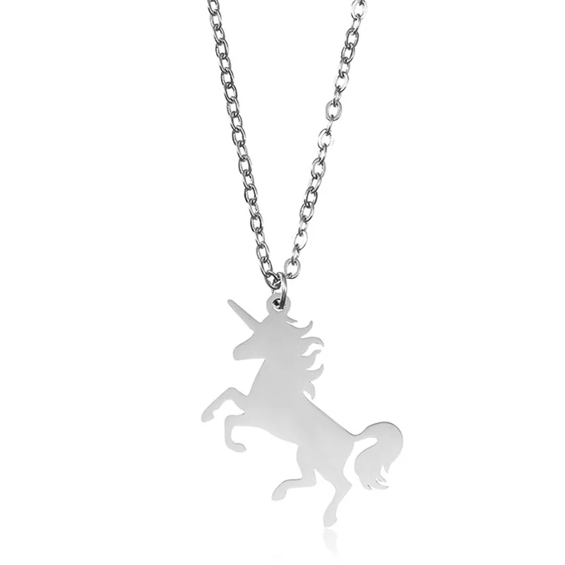 Fashion new stainless steel unicorn necklace Pegasus necklace men's and women's necklace