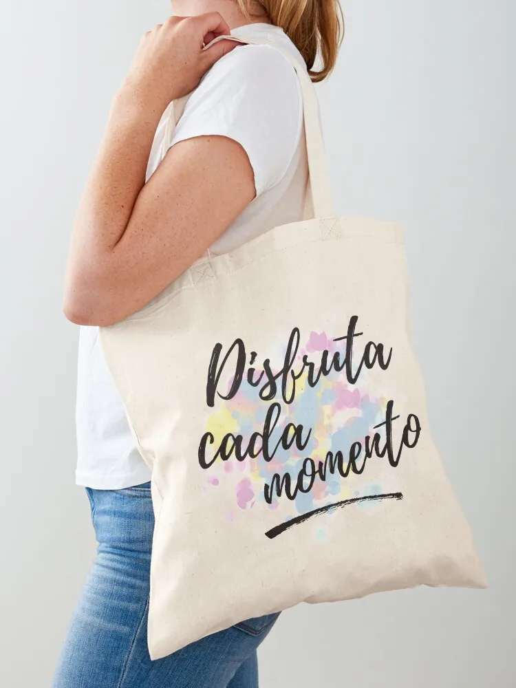 

Disfruta Cada Momento I Spanish Quote Tote Bag woman shopping bag Canvas bag Women bags the tote