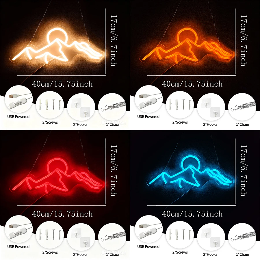 일출과 일몰 LED 네온사인, 예술적인 벽 장식, 침실 - Lighting Decor Sunrise 리뷰 및 가격