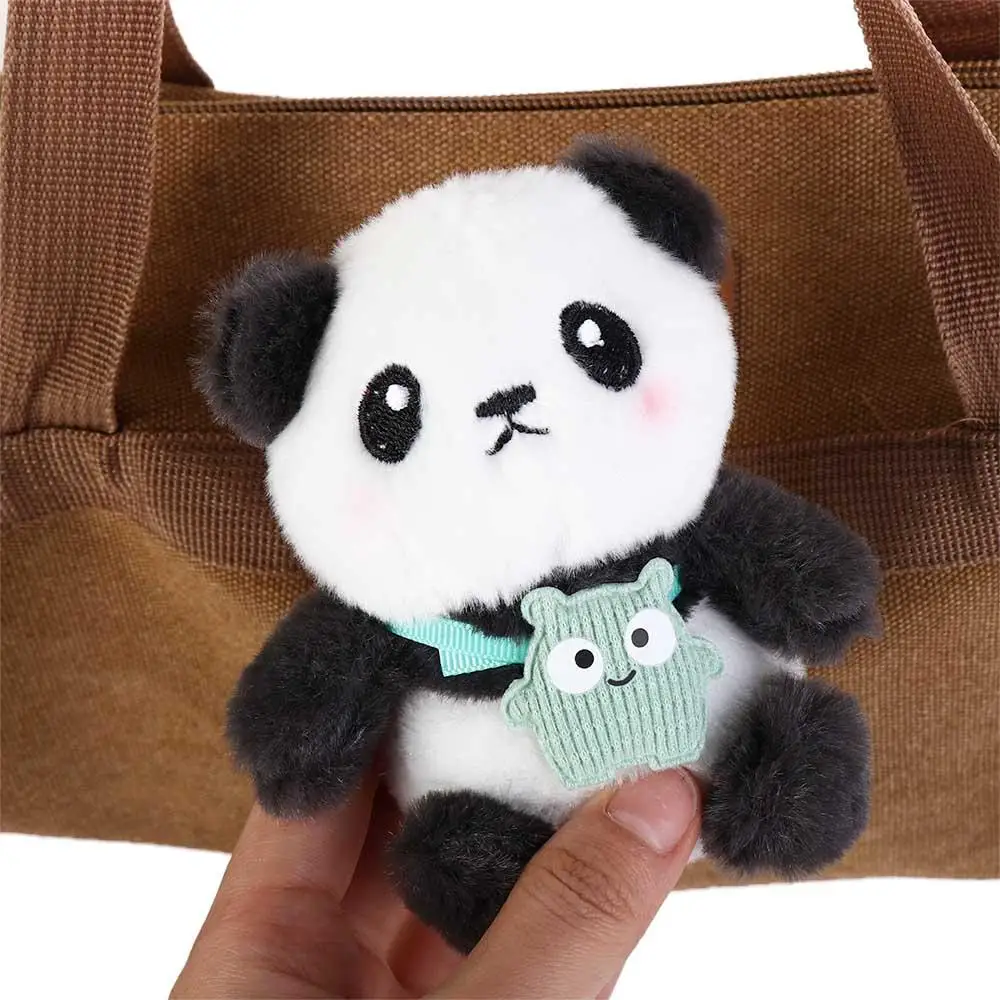 Pouco fresco de pelúcia bonito panda chaveiro boneca estilo coreano pp algodão carro chaveiro feminino