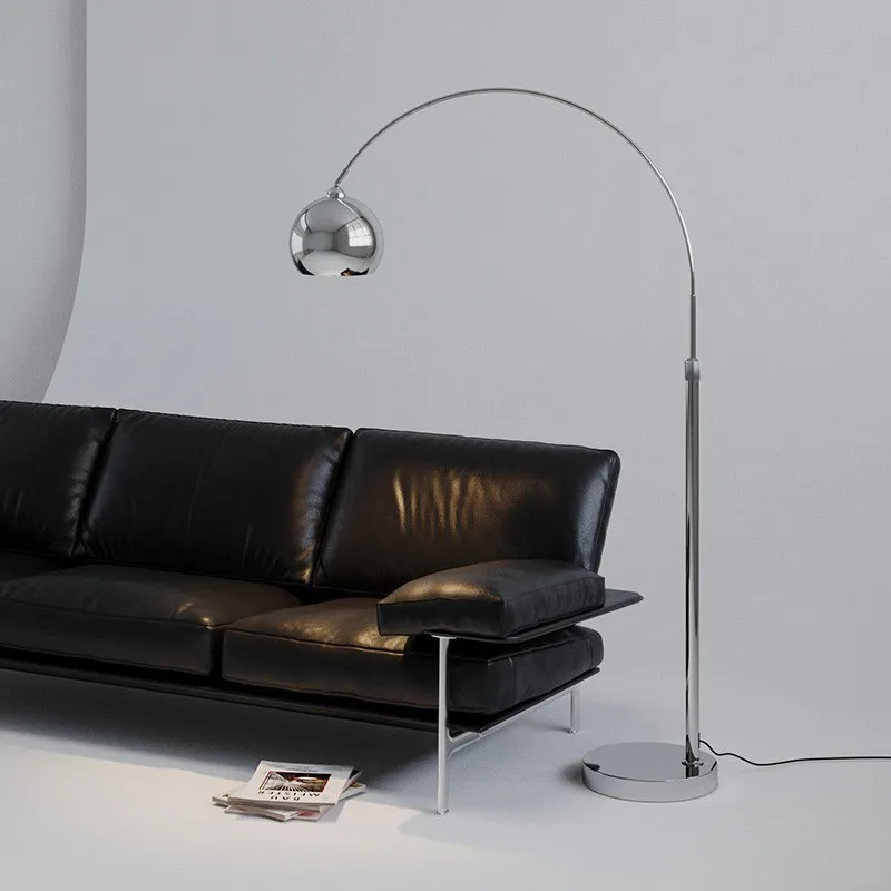 Danish creative fishing floor lamp study atmosphere light Italian living room sofa edge art vertical floor lamp