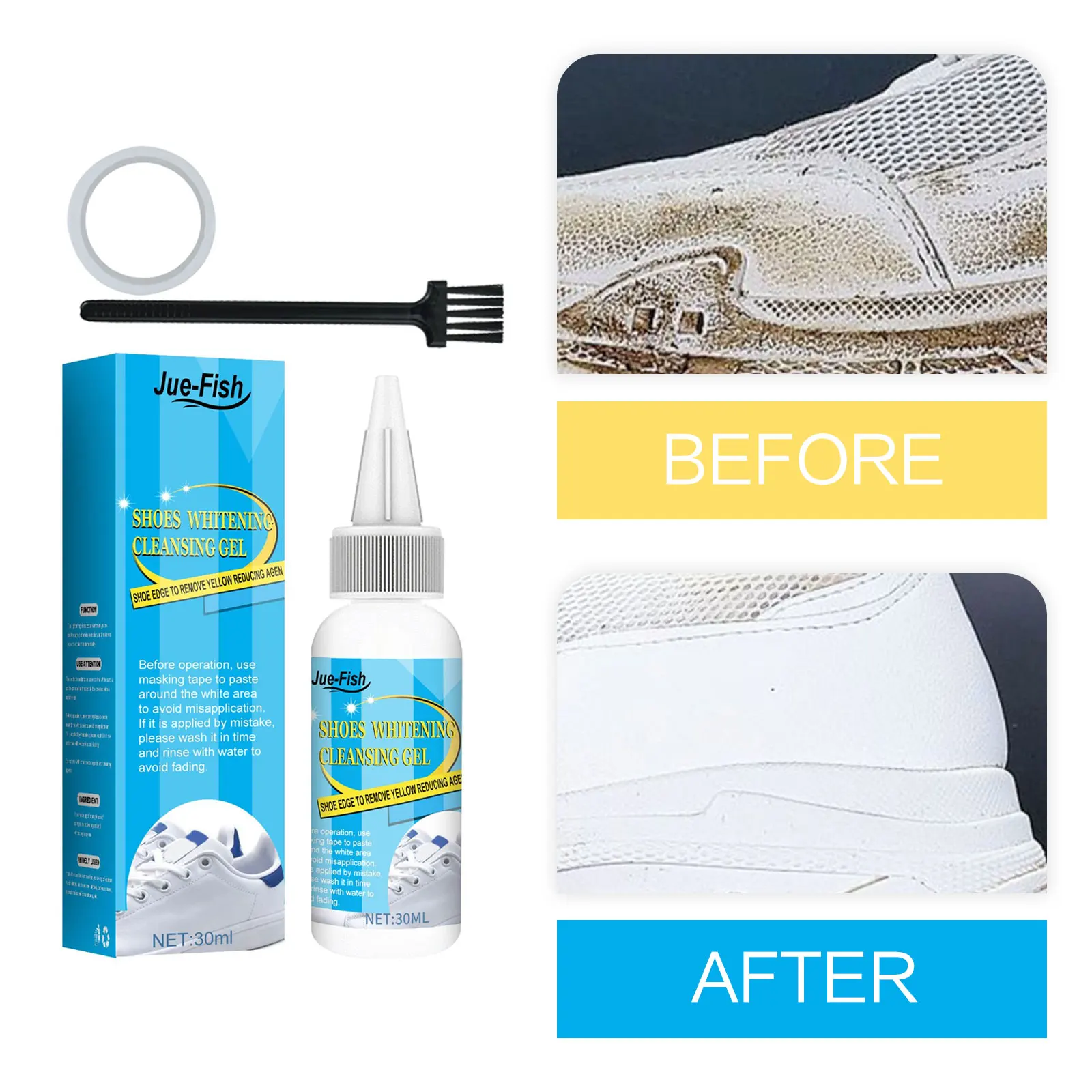 

White Shoes Cleaning Gel Stain Dirt Remover Shoe Washing Sneaker Whitening Cleaning Remove Yellow Edge White Shoes Cleaner Kit