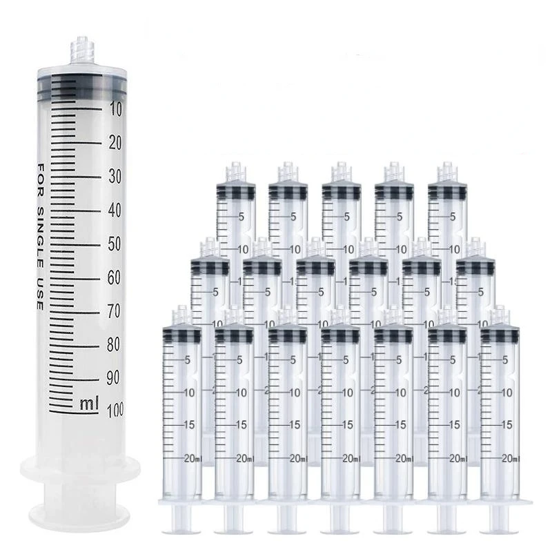 3ml-100ml Plastic Luer Lock Syringes hydroponics Syringe Tools Sampler Measuring, Refilling, Filtration, Lab Use