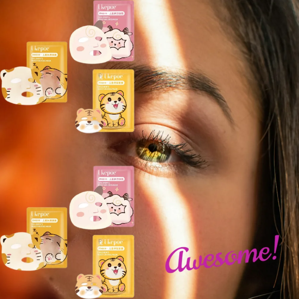 

1/5/10 шт., детская маска-листовая маска с милыми мультяшными животными, детские спа-увлажняющие маски для лица, нежная увлажняющая осветляющая маска для ухода за кожей