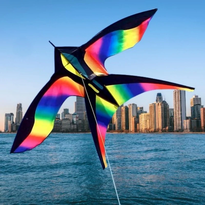 free shipping bird kite for kids kite nylon fabric flying rainbow kite children kite line weifang large kite factory ikite store