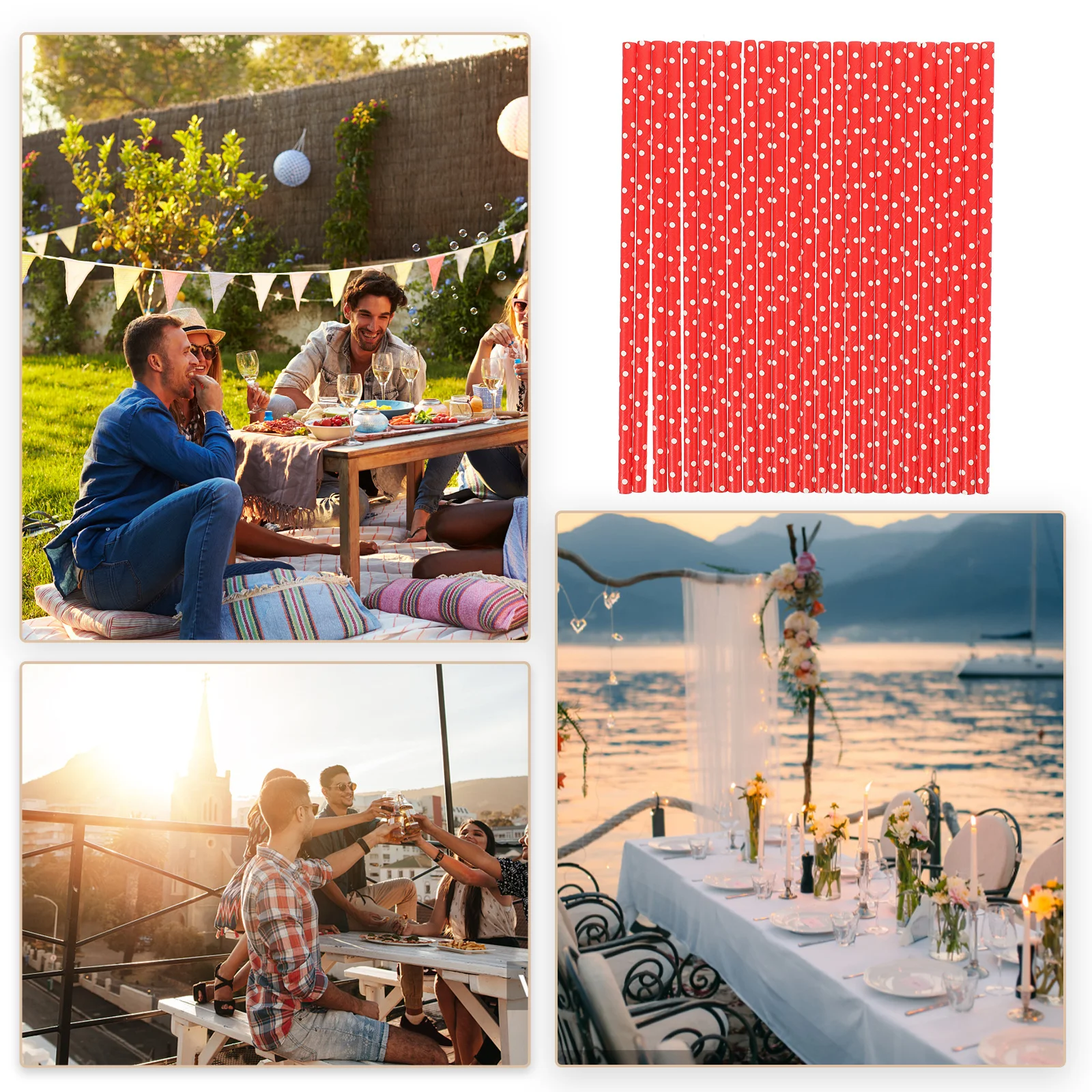 

100Pcs Degradable Paper Straws Eco Friendly Drinking Straws for Home Restaurant Coffee Shop Party Disposable Use