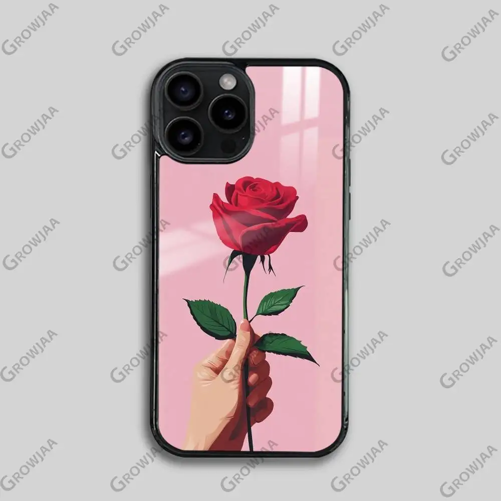 Чехол для телефона Beautiful Rose для iPhone 17, 16, 15, 14, 13, 12, 11 Pro Max Plus Mini Magsafe, магнитное беспроводное зеркало, принципиально