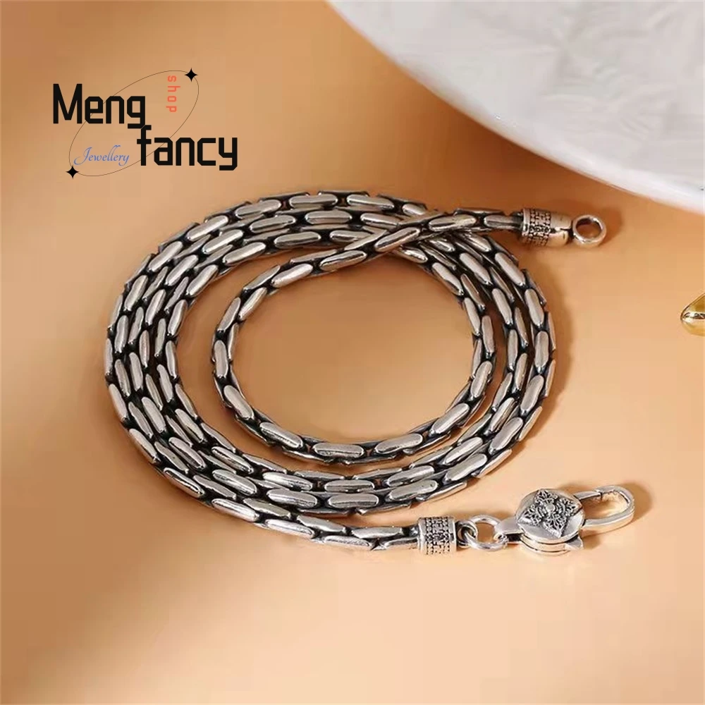 

Snake Bone Chain Bamboo Joint Chain Men's Necklace Is Super Individualistic And Versatile Retro And Trendy Style That Exquisite