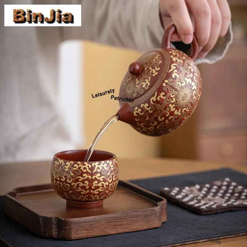 160ml Purple Clay Zhu Mud Xishi Teapot Luxury Tea Infuser Pot Tea Soaking Kettle With Strainer Tea Ceremony Supplies Collection