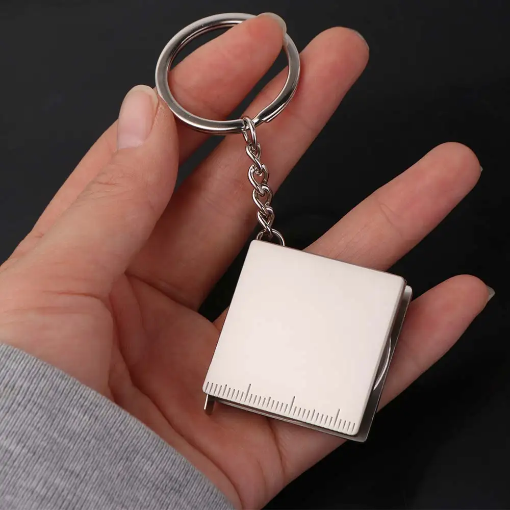 Double Scale Tape Measure Keychain Mini Size Portable Keyring Pull Ruler Easy to read precise Telescopic Ruler Key Ring