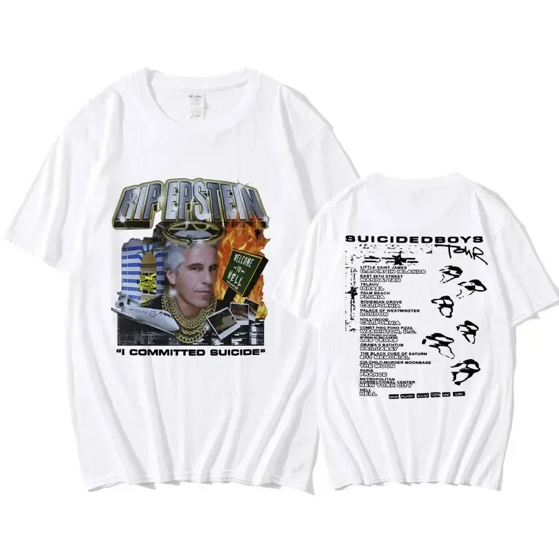 Jeffrey Epstein Graphic T Shirt Men Fashion Casual Soft Short Sleeve T-shirt 90s Vintage Gothic Oversized Tshirts Man Streetwear