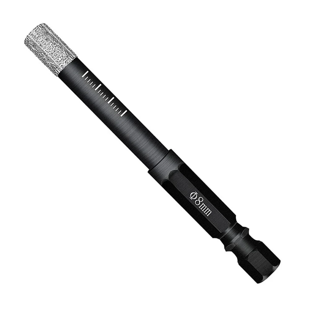 2PCS Hex Shank Diamond Dry Drill Bits 6mm 8mm Hole Saw Cutter Drilling Tool For Granite Marble Ceramic Tile Glass
