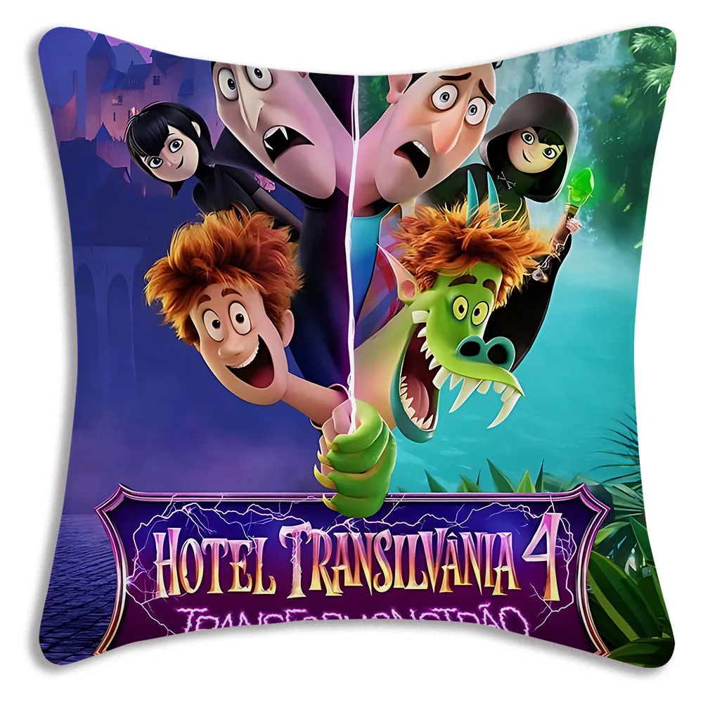 Hotel Transylvania Pillow Covers Cartoon Sofa Decorative Home Double-sided Printing Short Plush Cute Cushion Cover