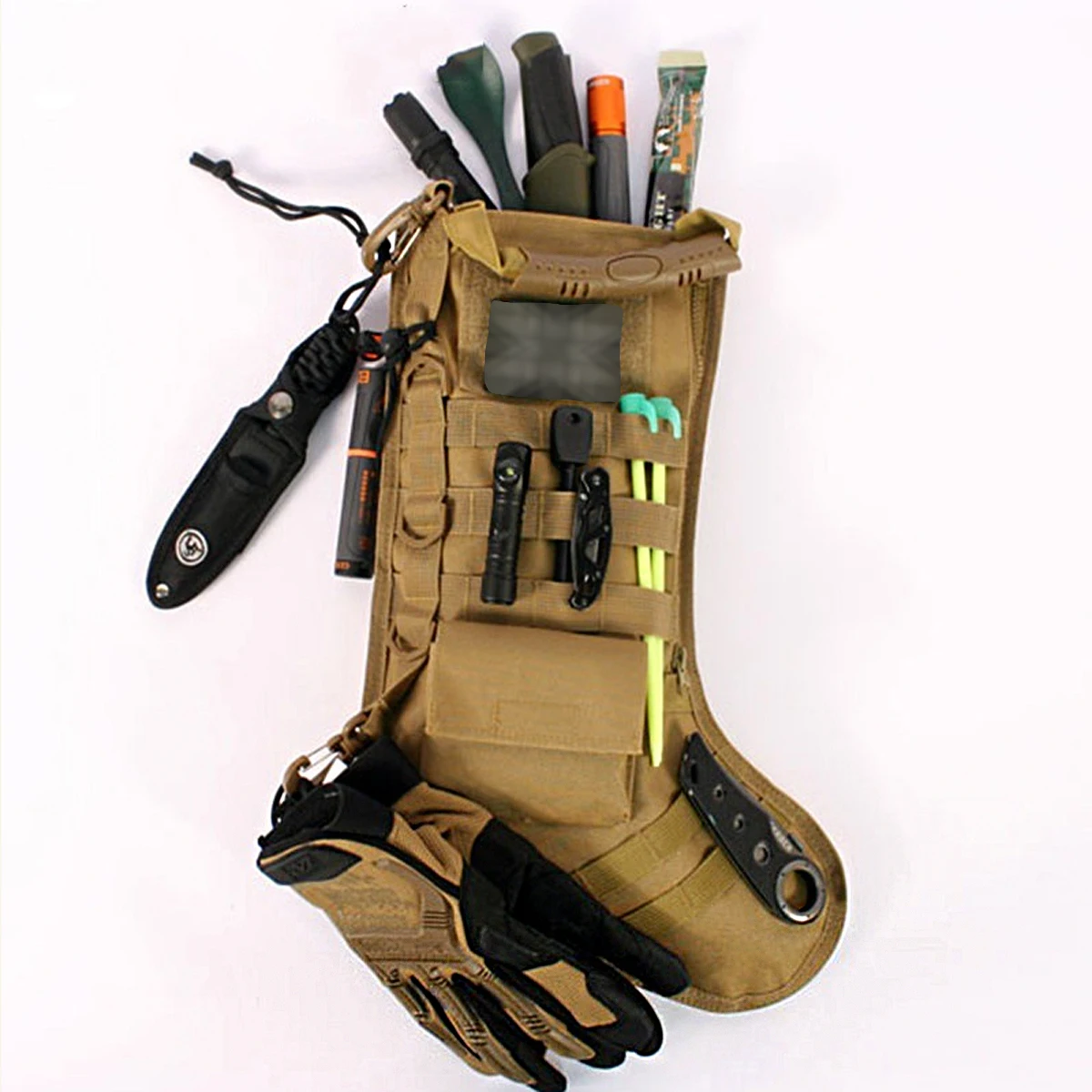 Tactical Molle Christmas Stocking Hangable Airsoft Paintball Storage Bags, Practical Storage Bag Hunting Magazine Bags