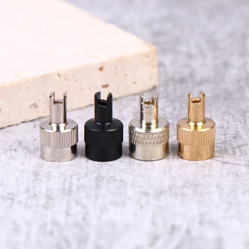 4Pcs Metal Tire Valve Stem Cap Slotted Head Cover With Core Removal Tool For Car Motorcycle